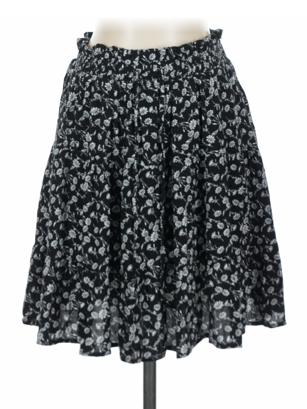 SO Black Floral Circle A-Line Skirt